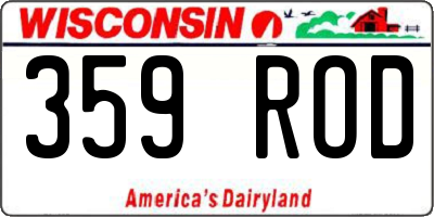 WI license plate 359ROD