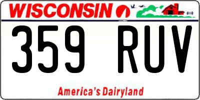 WI license plate 359RUV