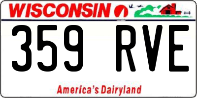 WI license plate 359RVE