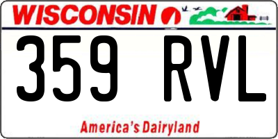 WI license plate 359RVL