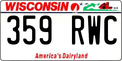 WI license plate 359RWC