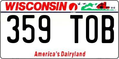 WI license plate 359TOB