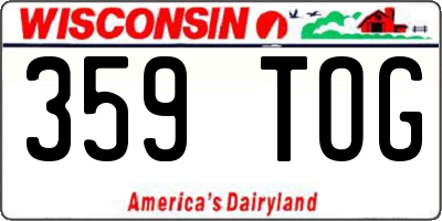 WI license plate 359TOG