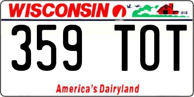 WI license plate 359TOT