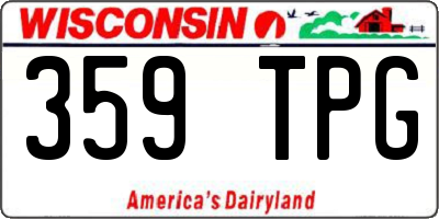 WI license plate 359TPG