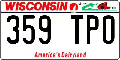 WI license plate 359TPO