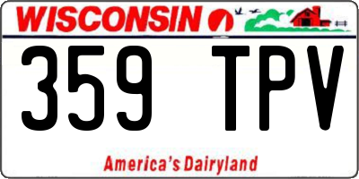 WI license plate 359TPV