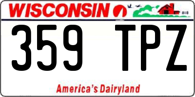 WI license plate 359TPZ