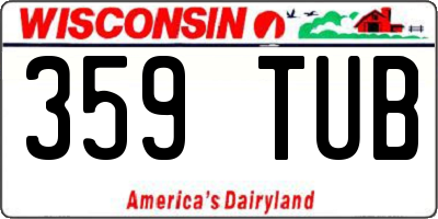 WI license plate 359TUB