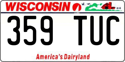 WI license plate 359TUC
