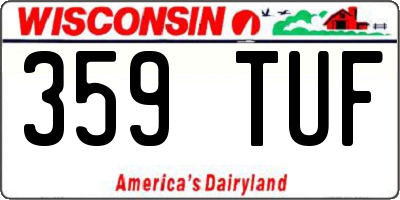 WI license plate 359TUF