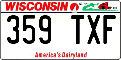 WI license plate 359TXF