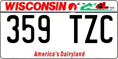 WI license plate 359TZC
