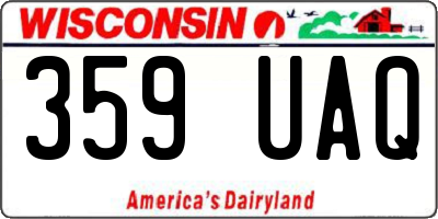 WI license plate 359UAQ