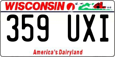 WI license plate 359UXI