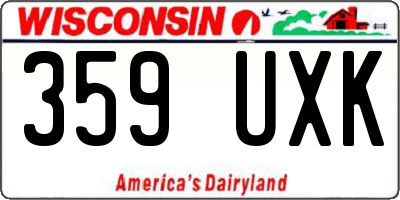 WI license plate 359UXK