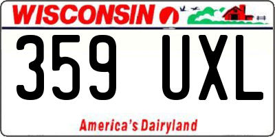 WI license plate 359UXL