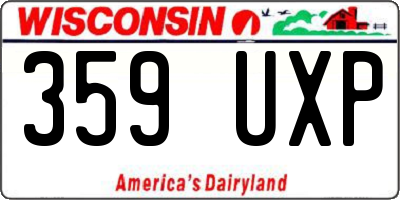 WI license plate 359UXP