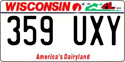 WI license plate 359UXY