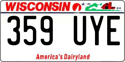 WI license plate 359UYE