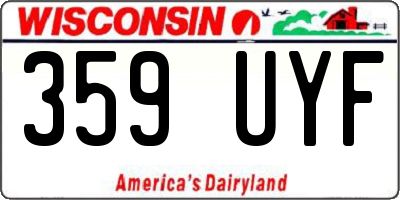 WI license plate 359UYF