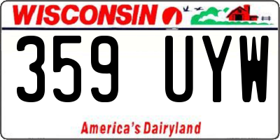 WI license plate 359UYW