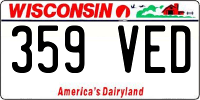 WI license plate 359VED