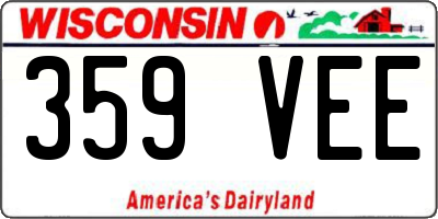WI license plate 359VEE