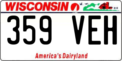 WI license plate 359VEH