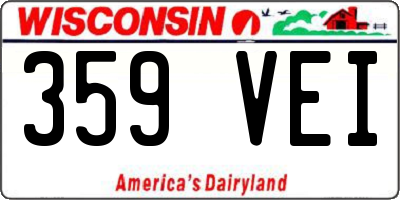 WI license plate 359VEI