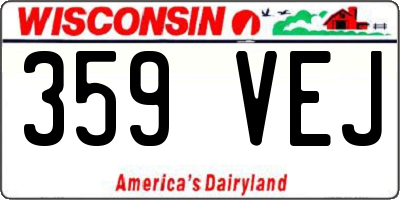 WI license plate 359VEJ