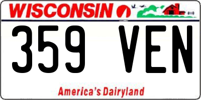 WI license plate 359VEN