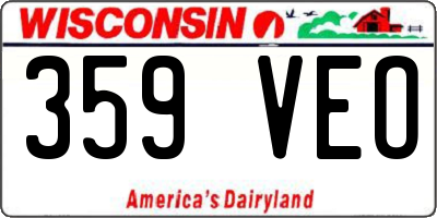 WI license plate 359VEO