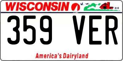 WI license plate 359VER