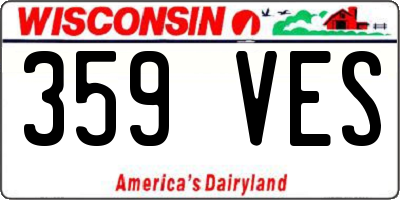WI license plate 359VES