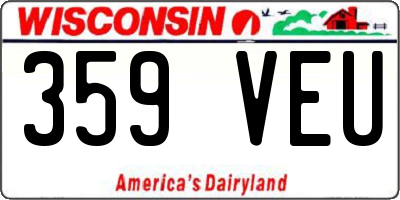 WI license plate 359VEU