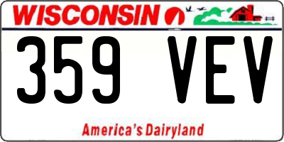 WI license plate 359VEV