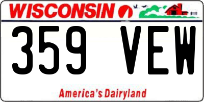 WI license plate 359VEW