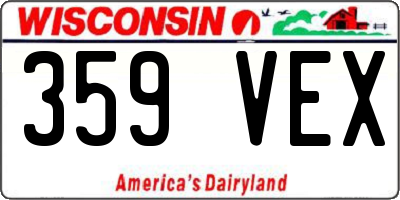 WI license plate 359VEX