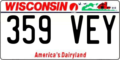 WI license plate 359VEY