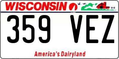 WI license plate 359VEZ