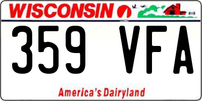 WI license plate 359VFA