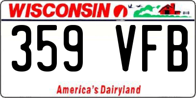 WI license plate 359VFB