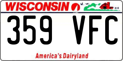 WI license plate 359VFC