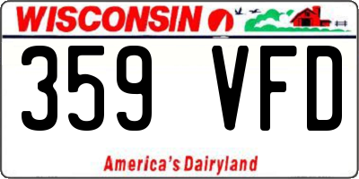 WI license plate 359VFD