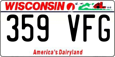WI license plate 359VFG