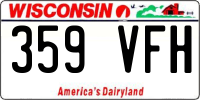 WI license plate 359VFH