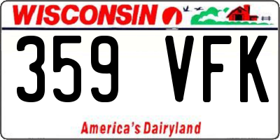 WI license plate 359VFK