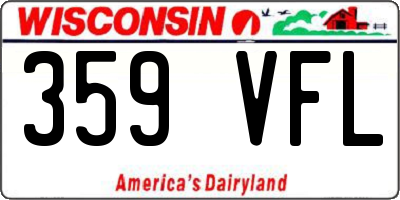 WI license plate 359VFL