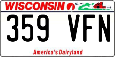 WI license plate 359VFN